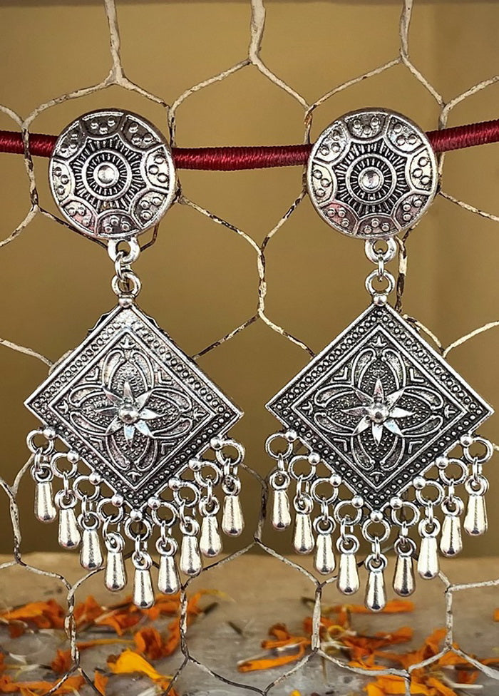 Tribal Silve Tone Drop Earrings - Indian Silk House Agencies